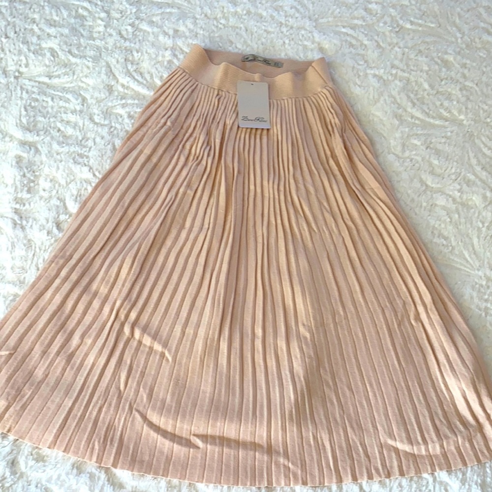 Brand New *Zara Knit” blush / cream skirt